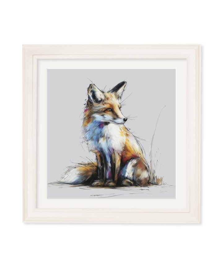 Little Fox Cosy Sketch - Cream Hurstwood Square Frame