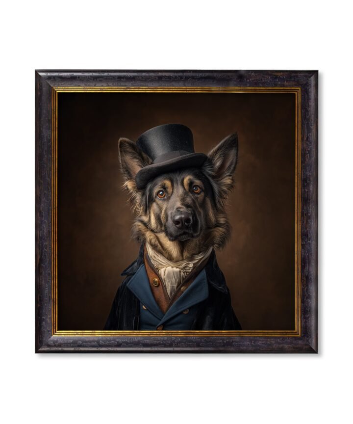 Count Von Shepherd - Gentleman German Shepherd Oxford Square Frame