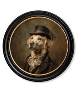Lord Goldpaw - Gentleman Golden Labrador Oxford Round Frame