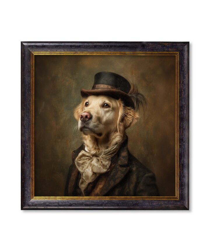 Lord Goldpaw - Gentleman Golden Labrador Oxford Square Frame