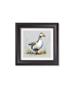 Alternative view of White Goose Cosy Sketch - Black Hurstwood Square Frame