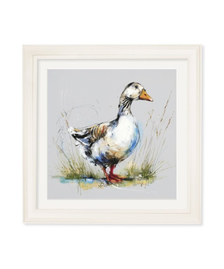 White Goose Cosy Sketch - Cream Hurstwood Square Frame