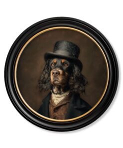 Duke Gordy of Tails - Gentleman Gordon Setter Oxford Round Frame