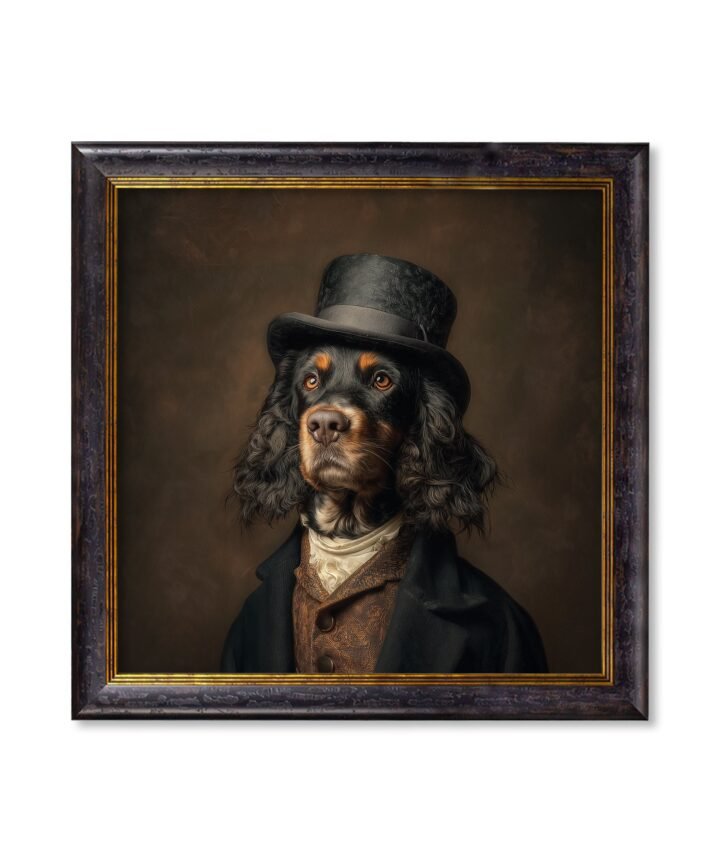 Duke Gordy of Tails - Gentleman Gordon Setter Oxford Square Frame