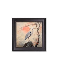 Alternative view of Japanese Twin Herons - Black Hurstwood Square Frame