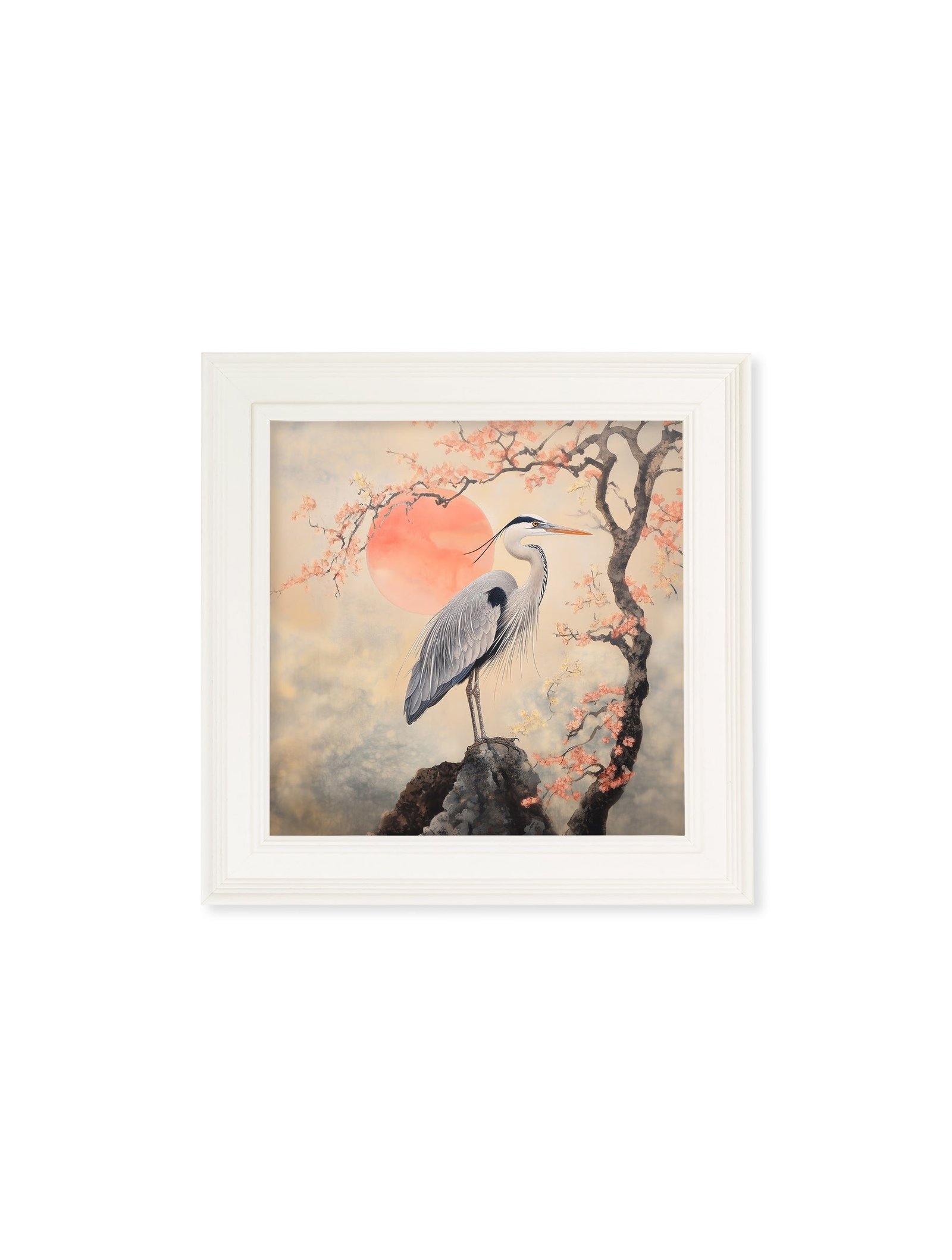 Japanese Twin Herons - Cream Hurstwood Square Frame - Image 2
