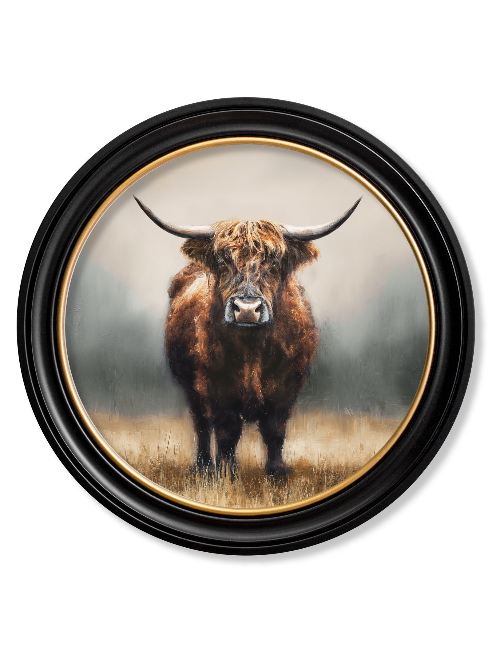 Highland Cow - Oxford Round Frame