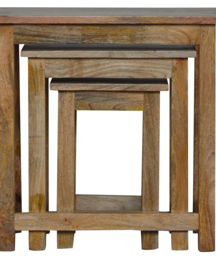 Country Solid Wood Stool Set of 3