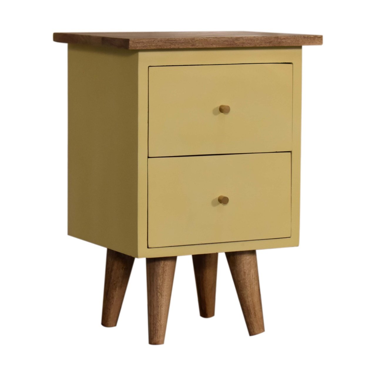 Yellow Hand Painted Bedside - Image 2