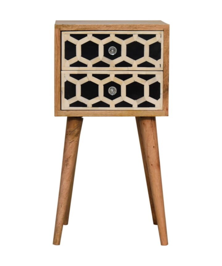 Mini Bone Inlay 2 Drawer Bedside