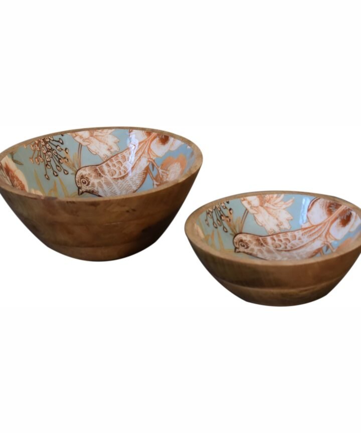 Floral Bird Bowl Set of 2