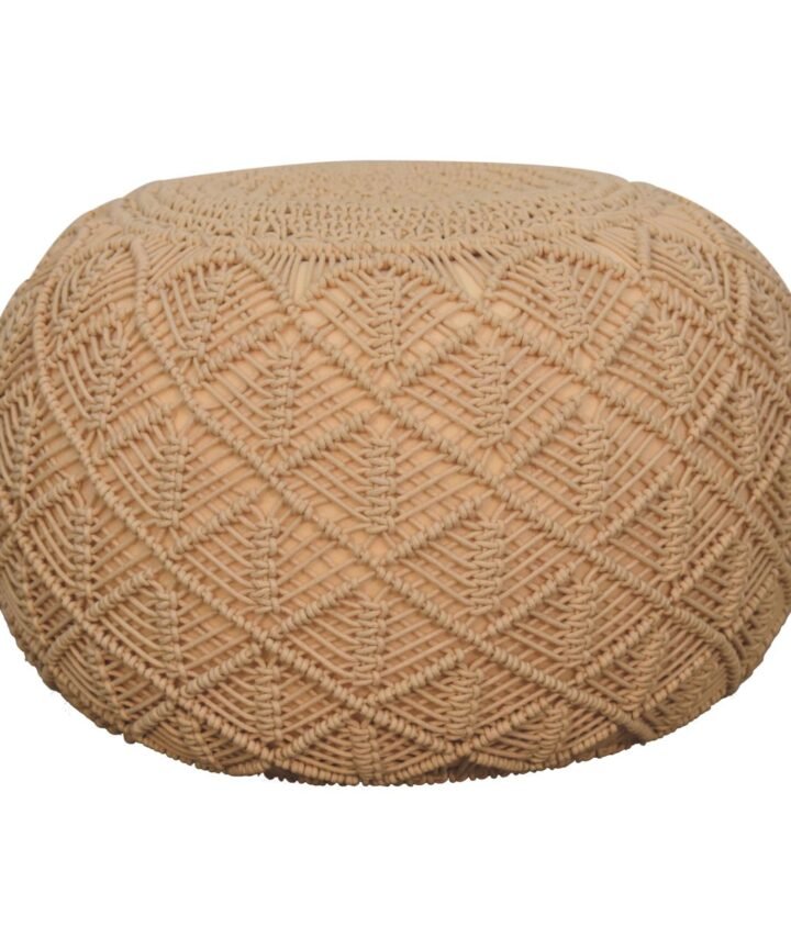 Ansley Beige Pouffe