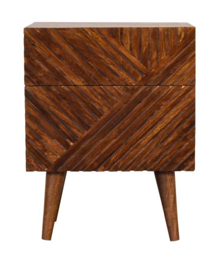 Lille 2 Drawer Chestnut Bedside