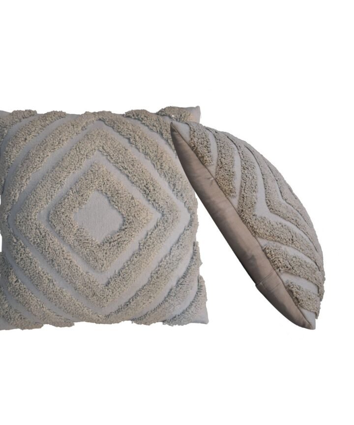 Grey Diamond Cushion Set of 2