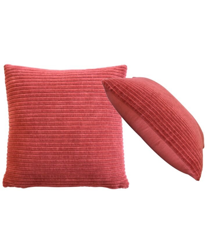 Ribbed Red Cushion Set of 2