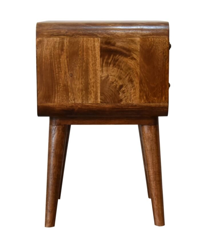 Curved Chestnut Bedside