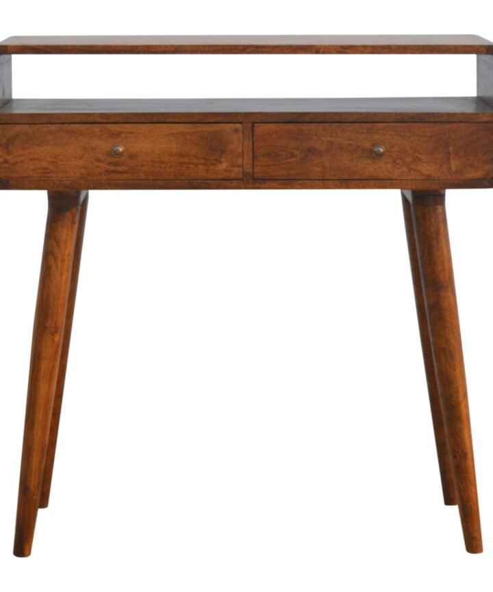 Curved Chestnut Console Table