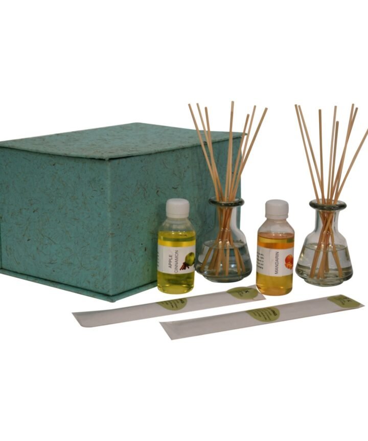 Adira Glass Bottle Diffuser Set (Mandarin & Apple Cinnamon)