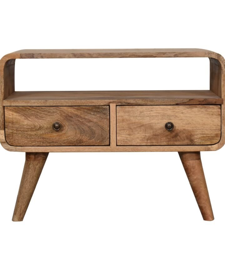 Mini Curved Oak-ish Media Unit
