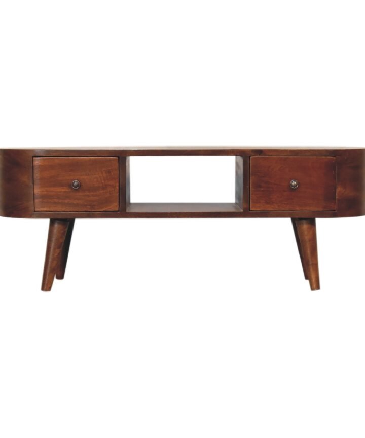Chestnut Round Open Media Unit