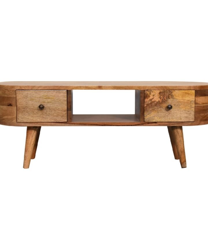 Mini Rounded Dual Drawer Entertainment Unit