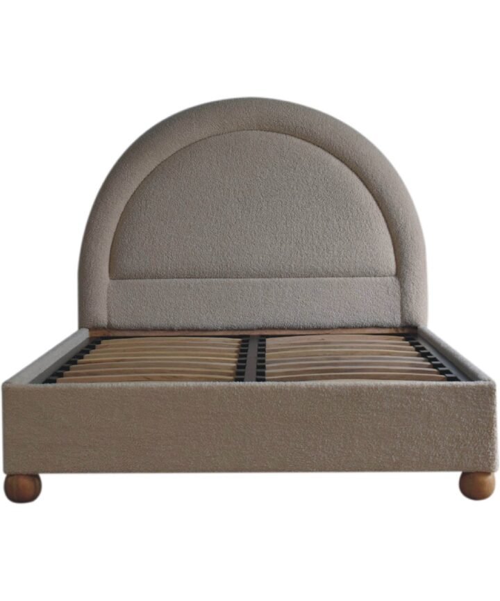 Cream Boucle Double Bed