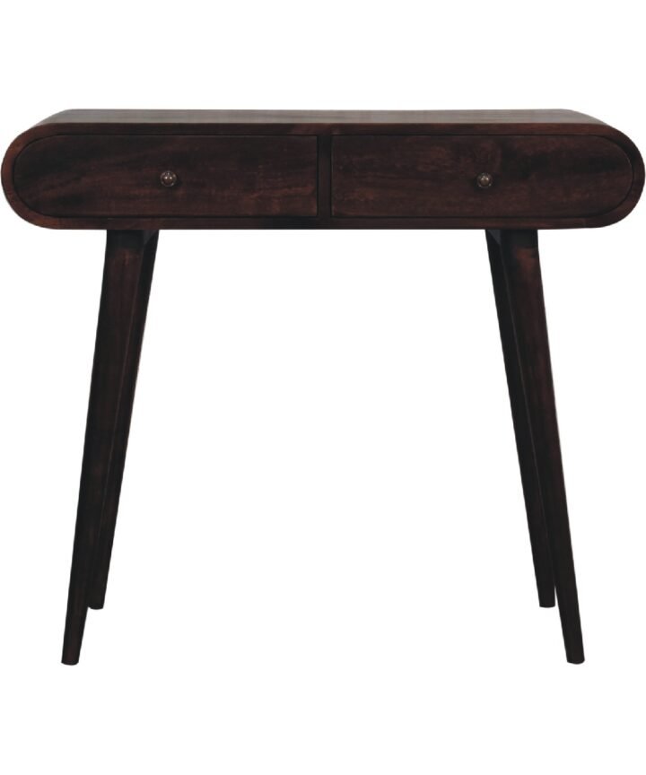 Walnut Curved Edge Console Table