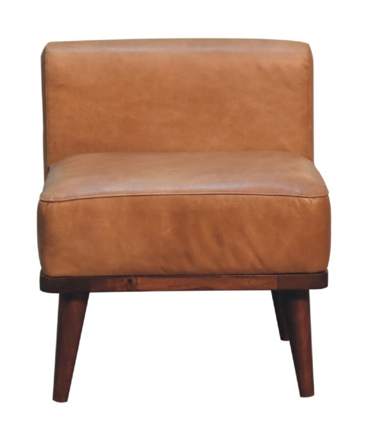Tan Buffalo Backrest Footstool