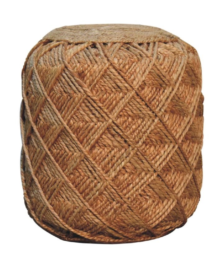Jute Fiber Footstool Large Pattern