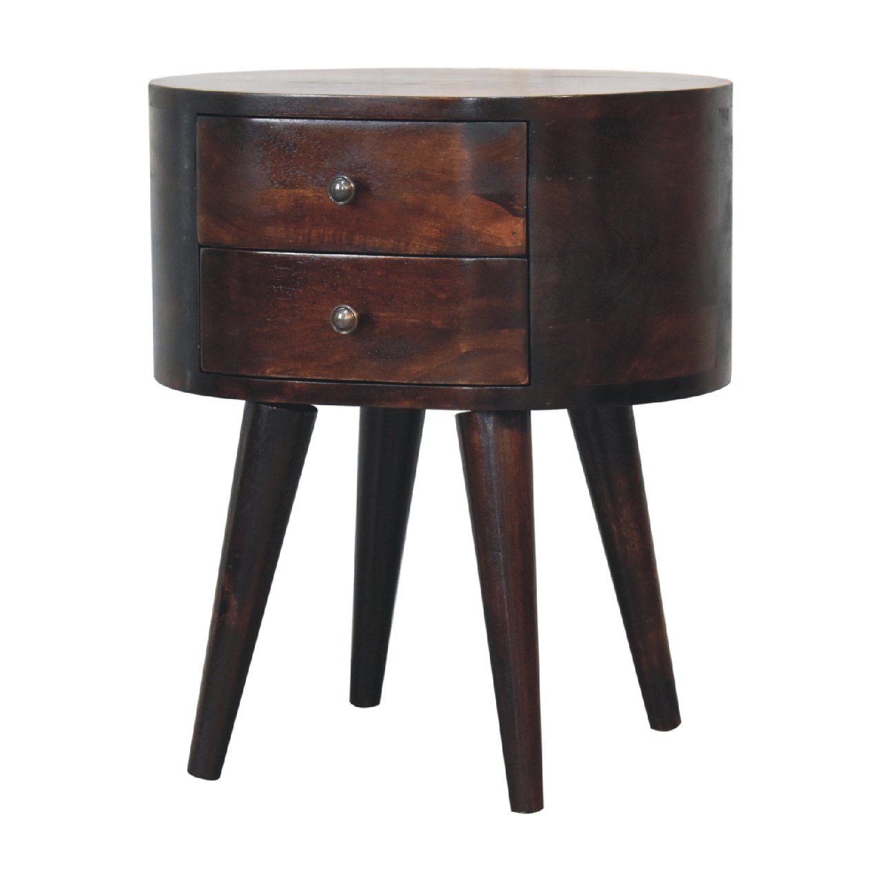 Walnut Rounded Bedside Table - Image 3