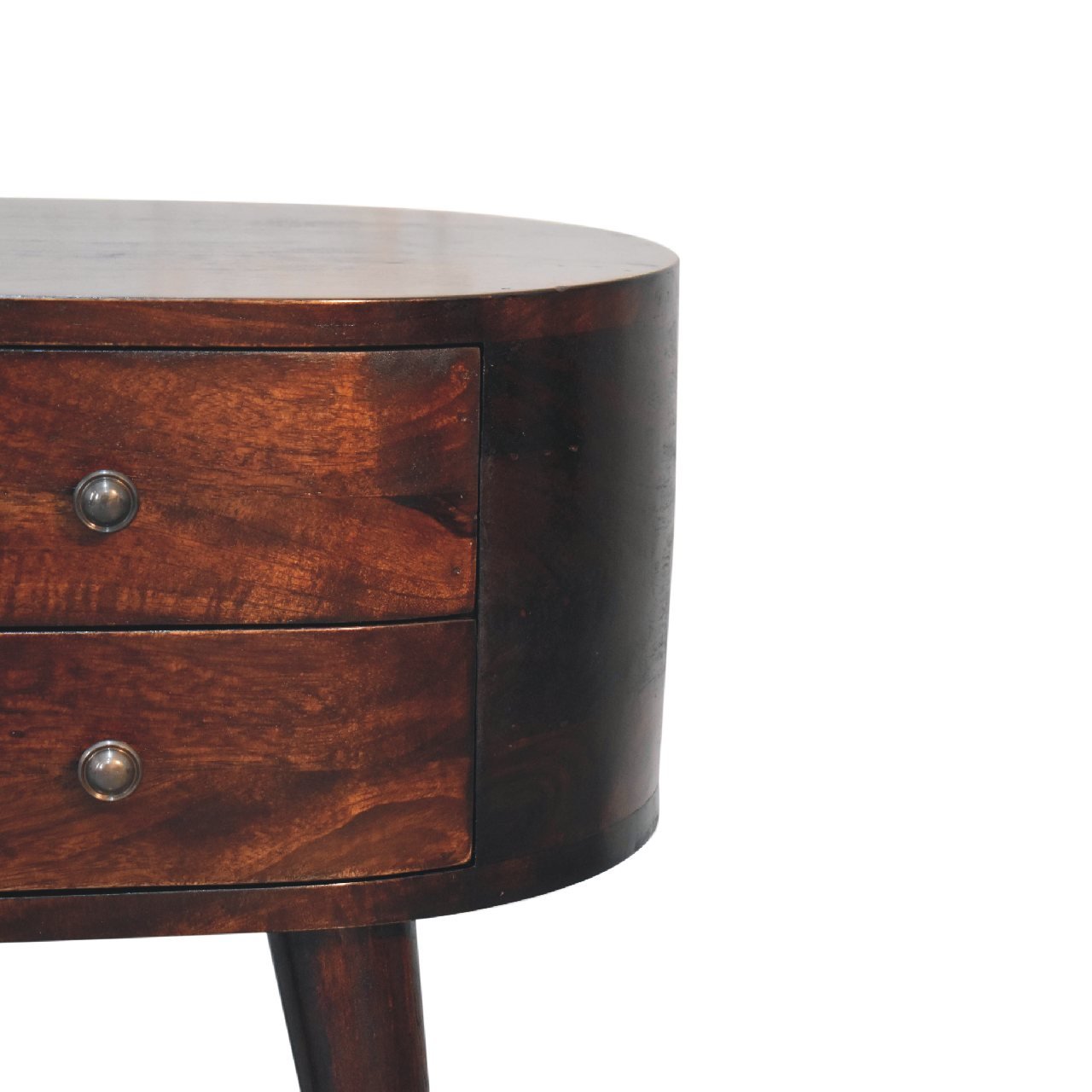 Walnut Rounded Bedside Table - Image 5