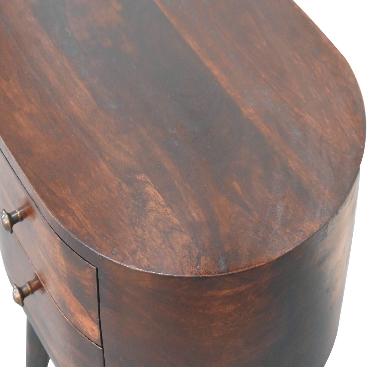 Walnut Rounded Bedside Table - Image 6