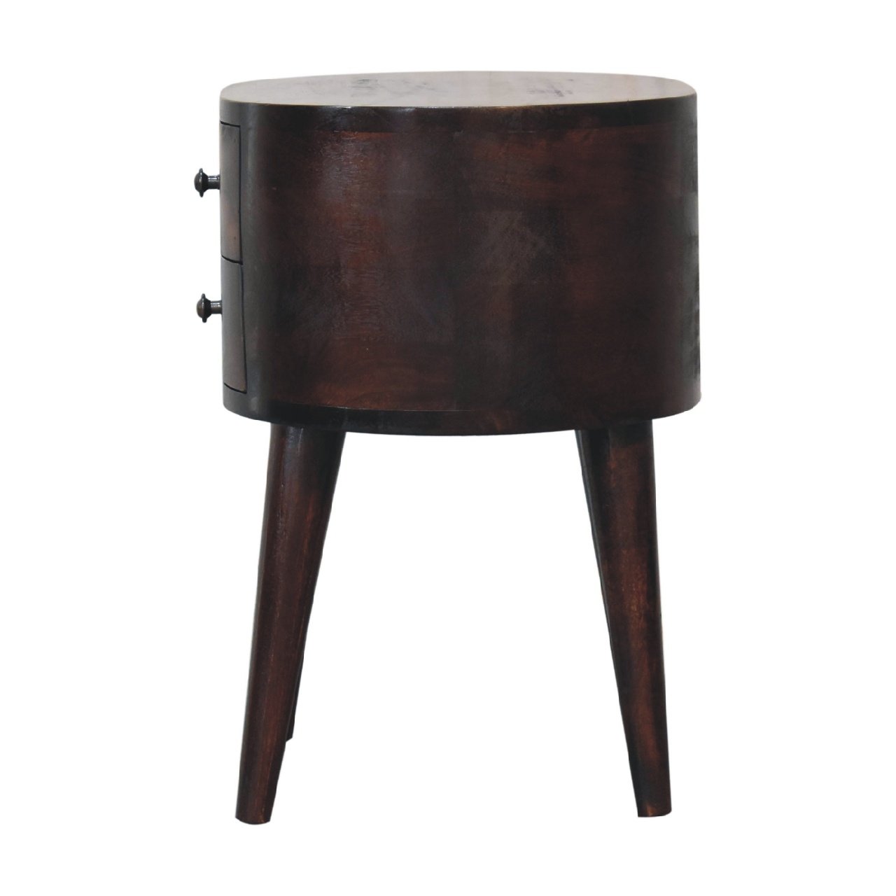 Walnut Rounded Bedside Table - Image 8