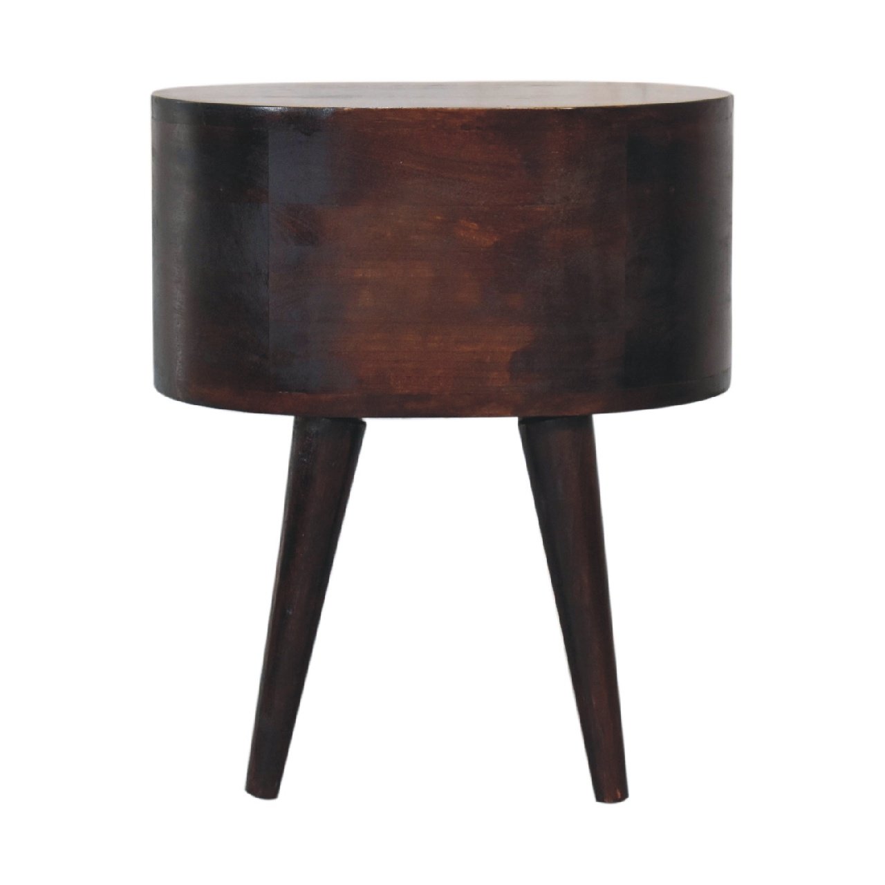 Walnut Rounded Bedside Table - Image 9