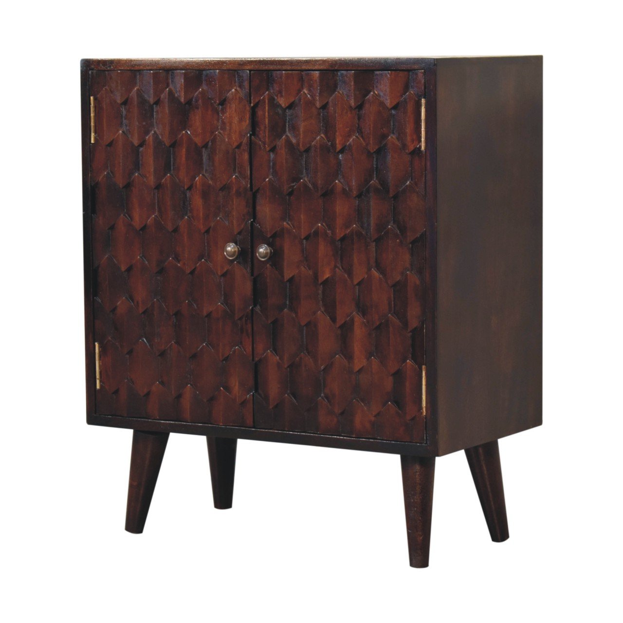 Mini Pineapple Carved Walnut Cabinet - Image 2