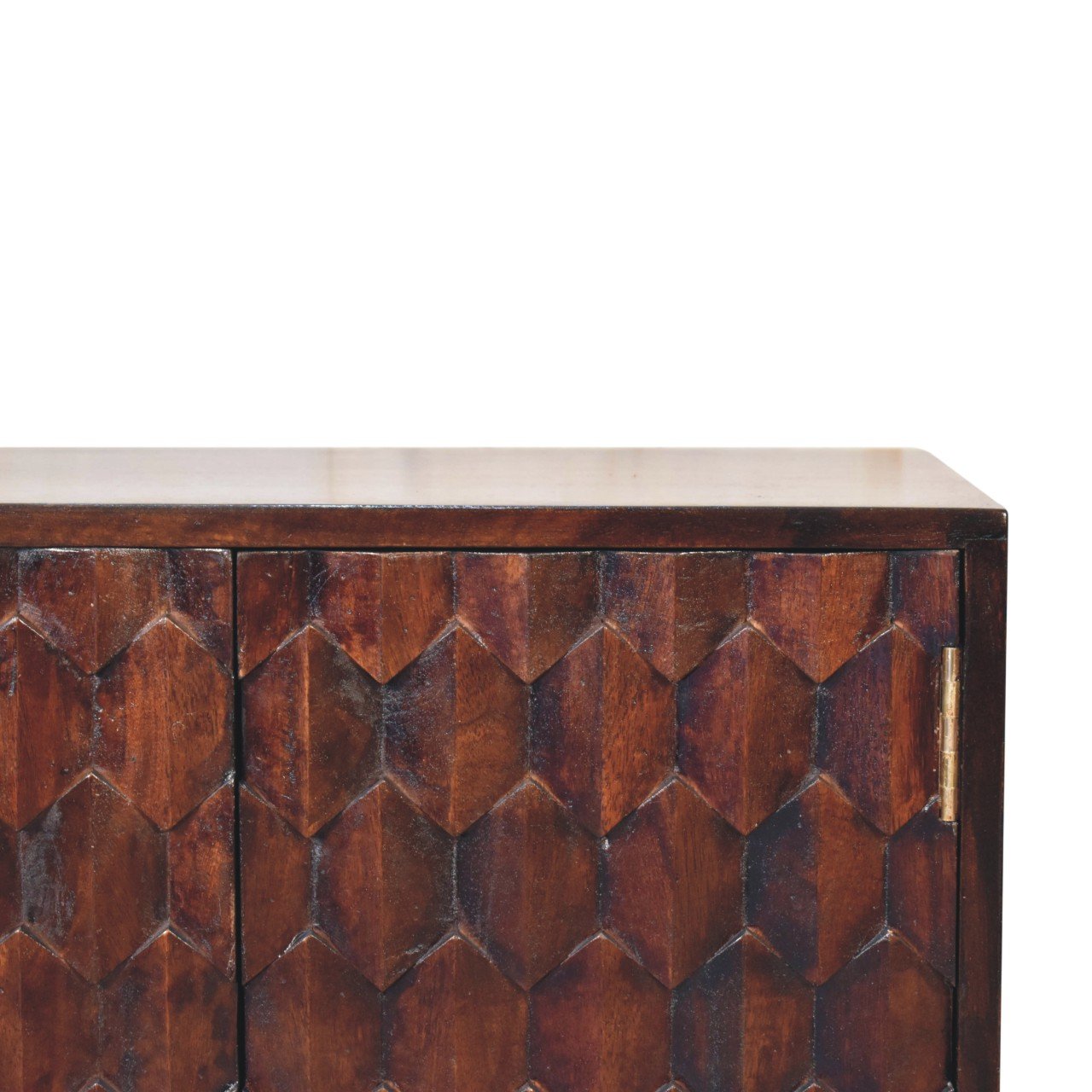 Mini Pineapple Carved Walnut Cabinet - Image 4