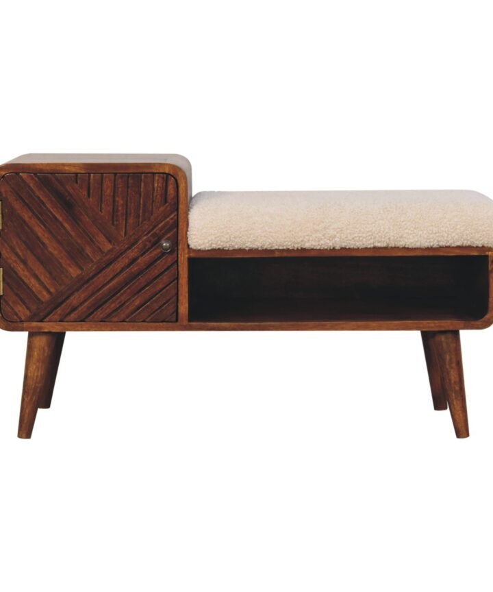 Boucle Carved Chestnut Telephone Table
