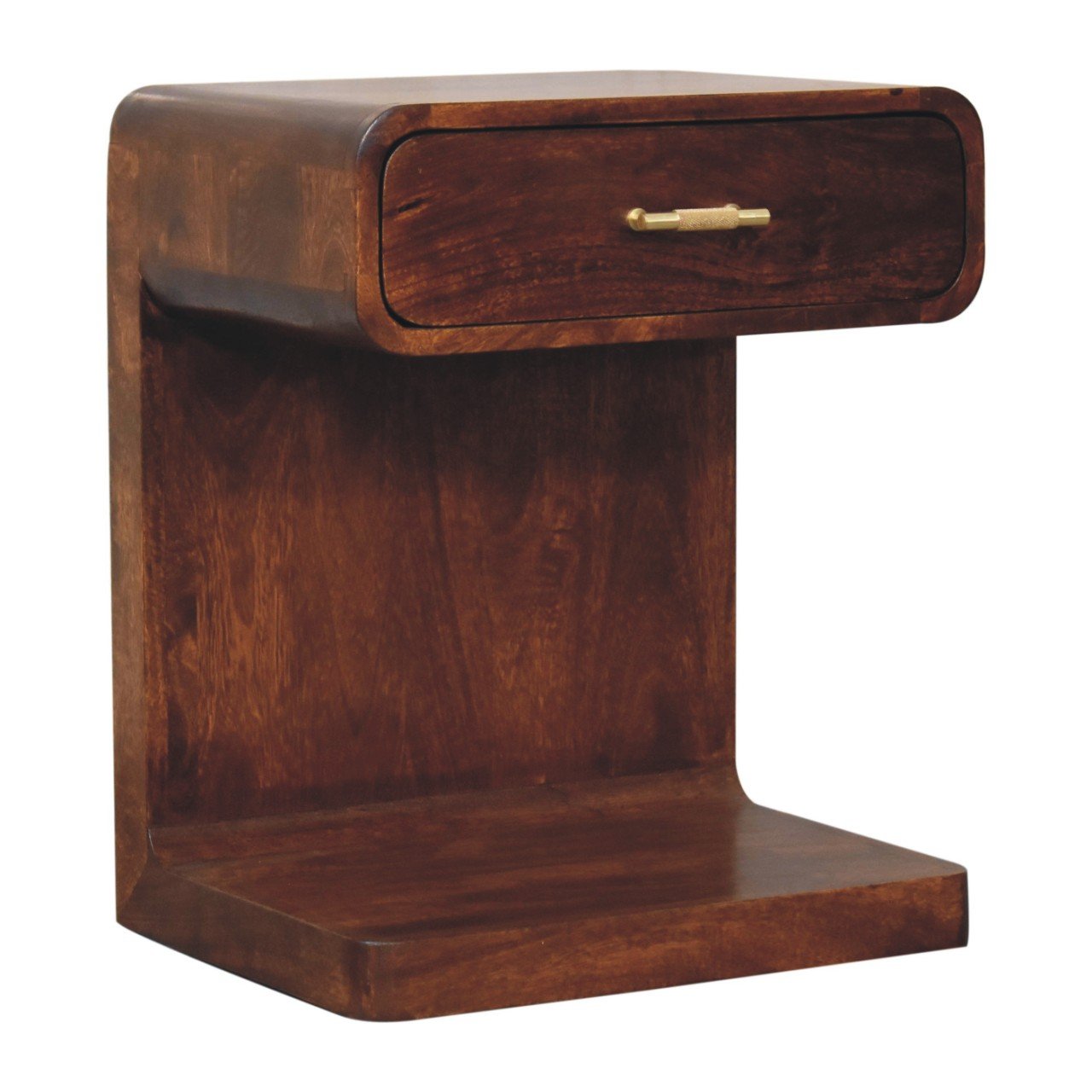 Chestnut T-Bar Rounded Bedside - Image 2
