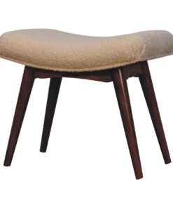 Alternative view of Honey Caramel Boucle Cream Curved Bench