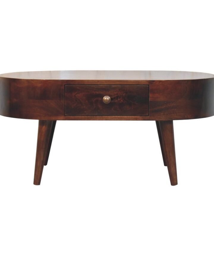 California Walnut Rounded Coffee Table