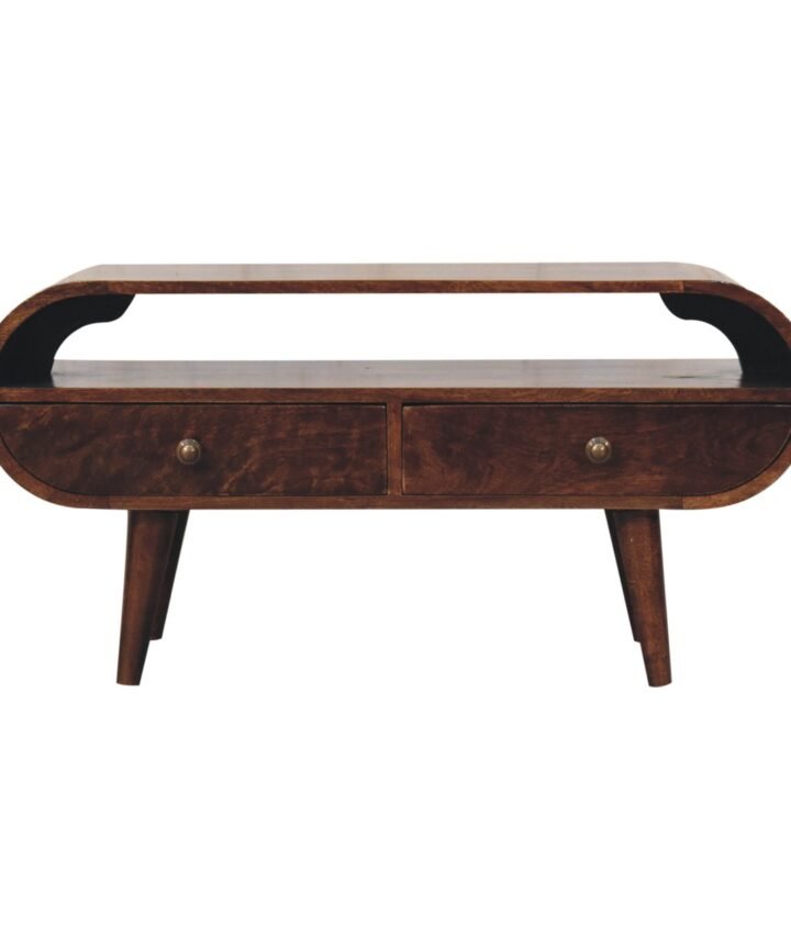 California Walnut Circular TV Stand