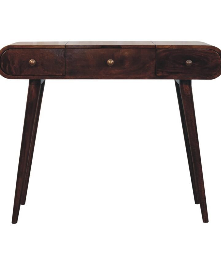 California Walnut Dressing Table with Foldable Mirror