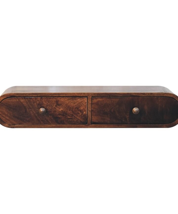 Wall Mounted California Walnut Console Table