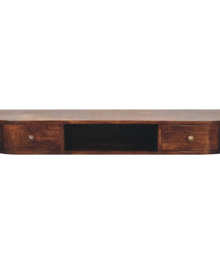 Lunar 2 Drawer Wall Mounted Chestnut Console