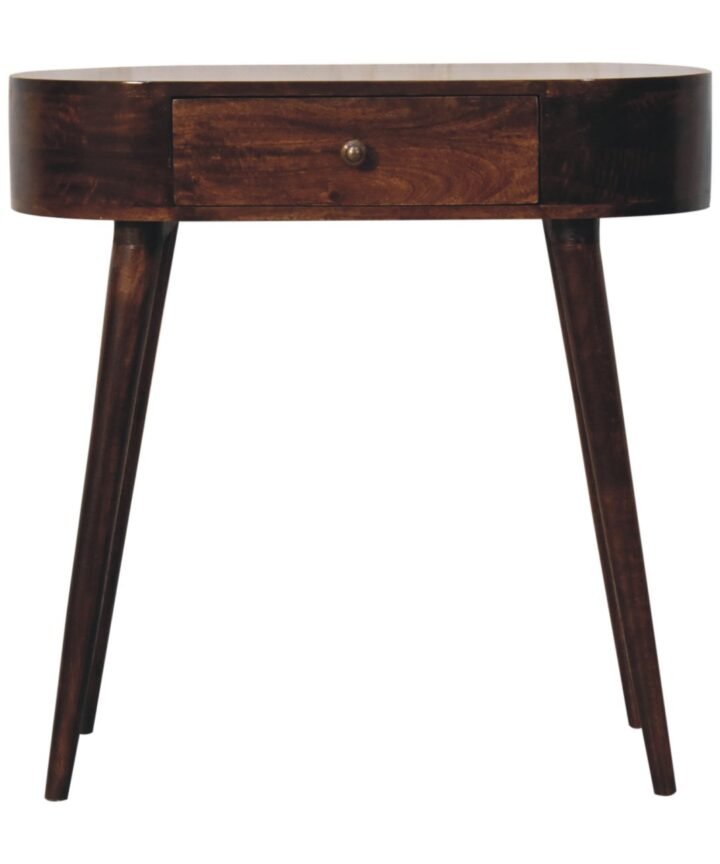California Walnut Rounded Small Console Table