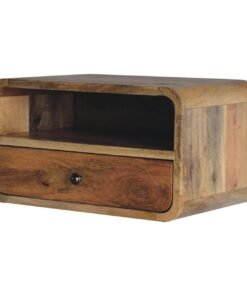 Alternative view of Large Oak-ish Curve Upper Slot Floating Bedside