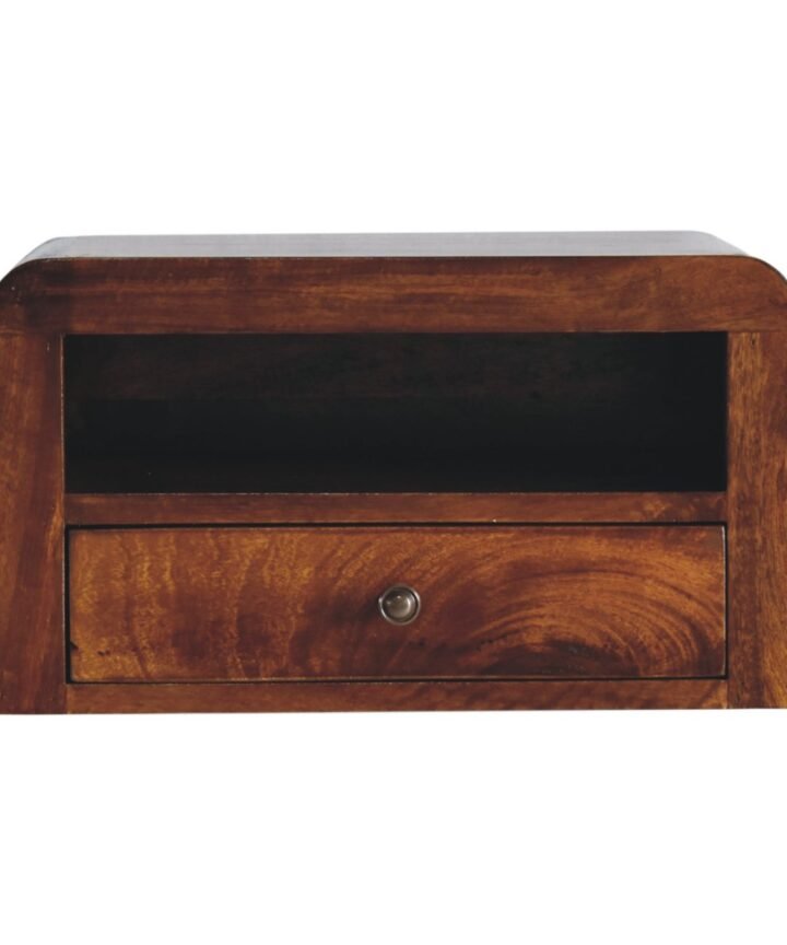 Chunky Chestnut 1 Drawer Wall Mounted Nightstand