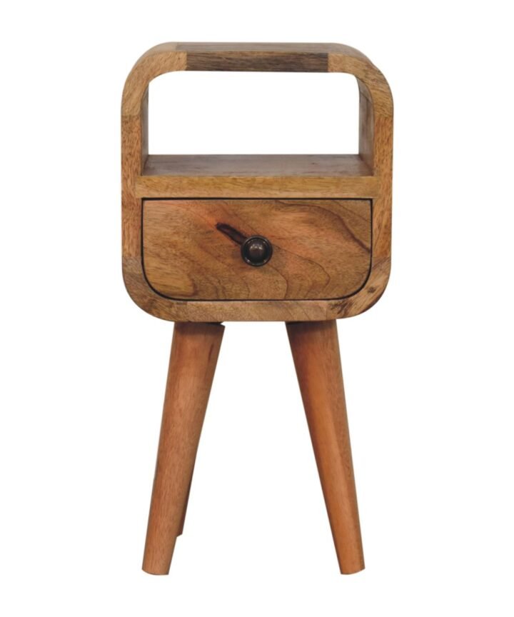 Extra Mini Oakish Curve Open Slot Bedside