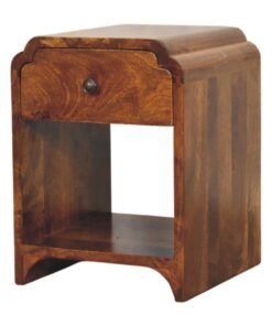 Newton Mini Chestnut Nightstand with a drawer and open shelf