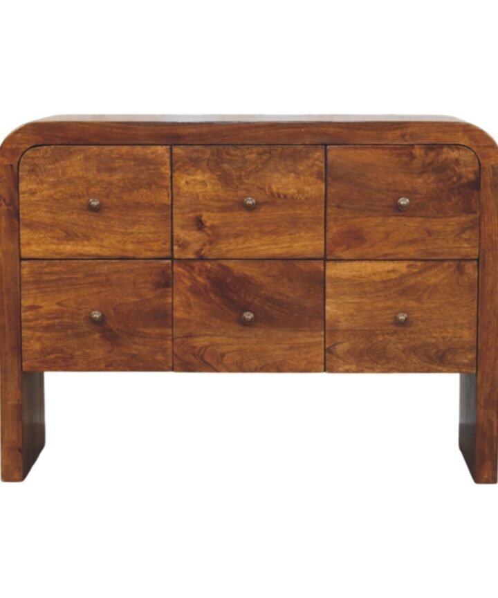 Darcy 3 over 3 Drawer Chest in Chestnut Finish